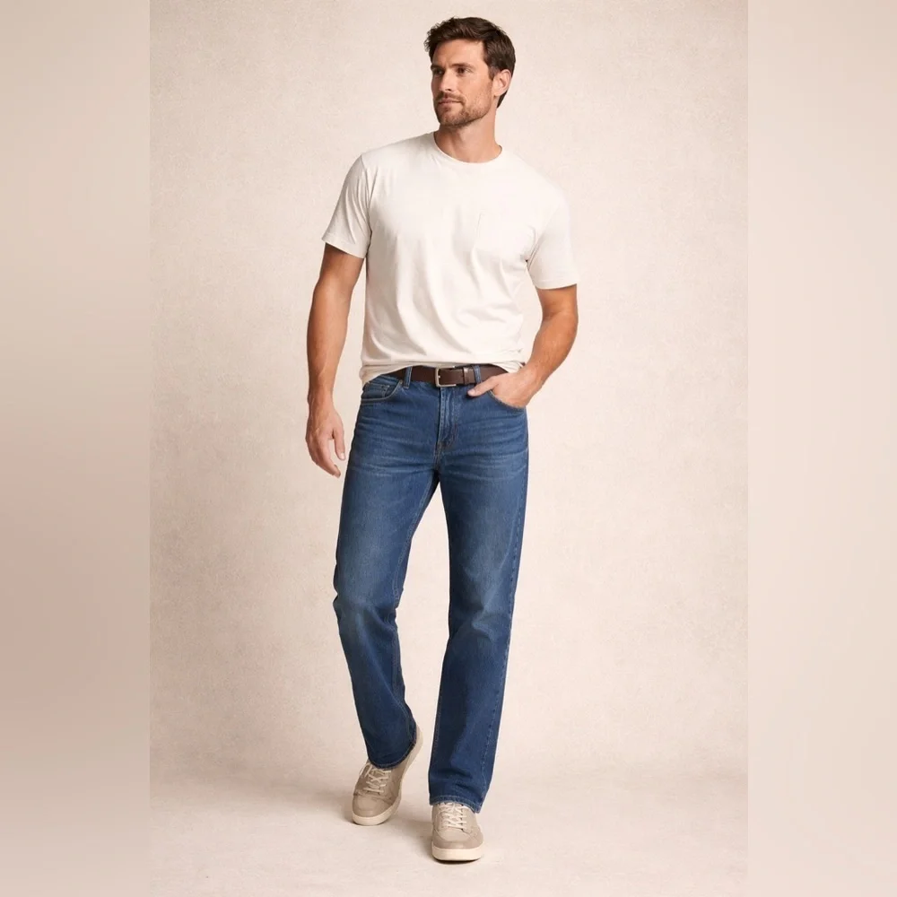Vintage Levi’s 505 Orange Tab 90s Blue Straight Leg Jeans 36x30 Classic Denim - Picture 1 of 14